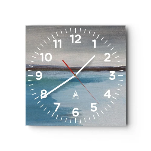 Wall clock - Clock on glass - Horizontal Landscape - 40x40 cm