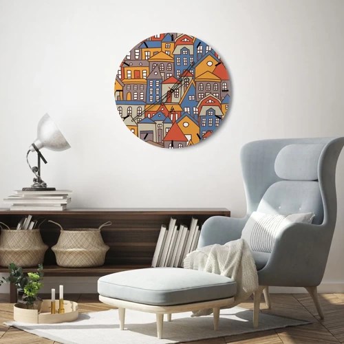 Wall clock - Clock on glass - House after House - 30x30 cm