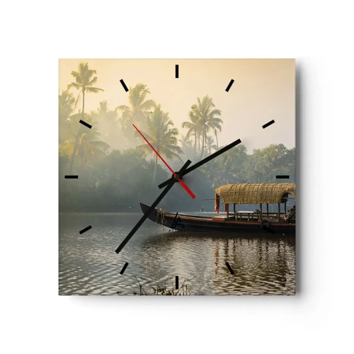 Wall clock - Clock on glass - House on the River - 30x30 cm