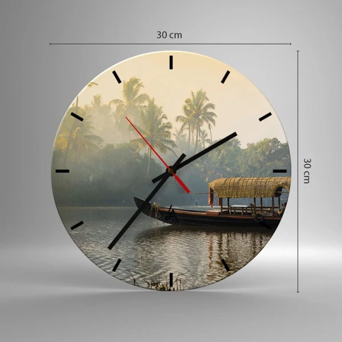 Wall clock - Clock on glass - House on the River - 30x30 cm