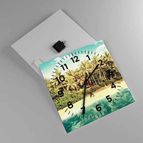 Wall clock - Clock on glass - How about Here? - 40x40 cm