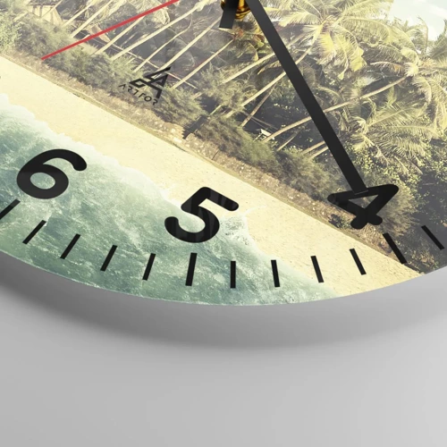 Wall clock - Clock on glass - How about Here? - 40x40 cm