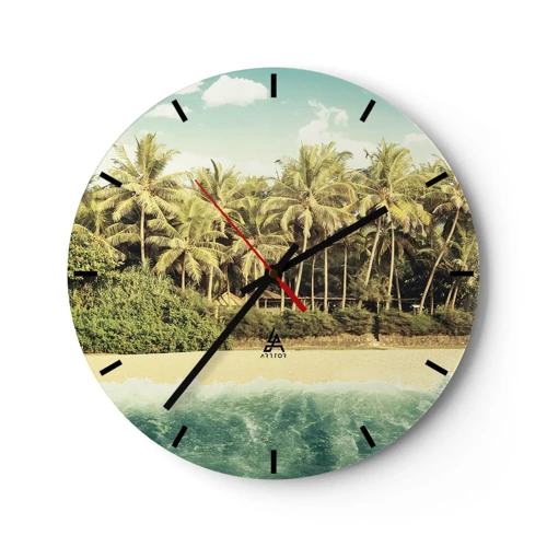 Wall clock - Clock on glass - How about Here? - 40x40 cm