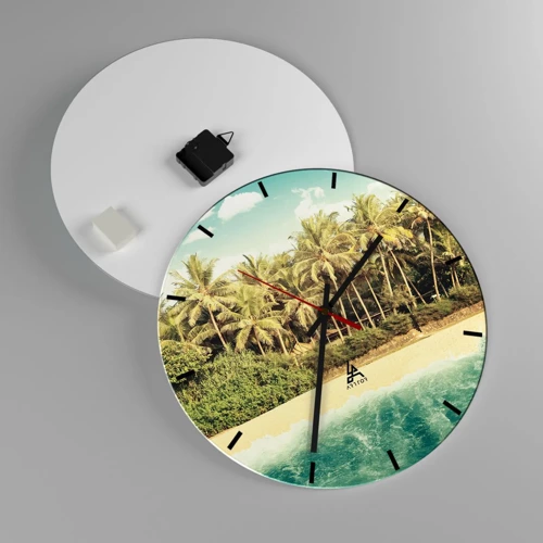 Wall clock - Clock on glass - How about Here? - 40x40 cm