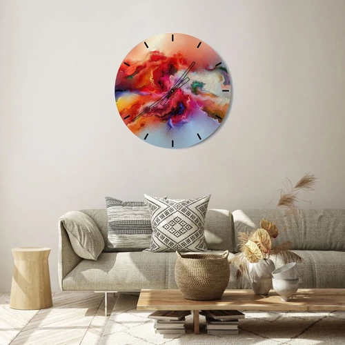 Wall clock - Clock on glass - How to Catch Dreams - Smoke - 30x30 cm