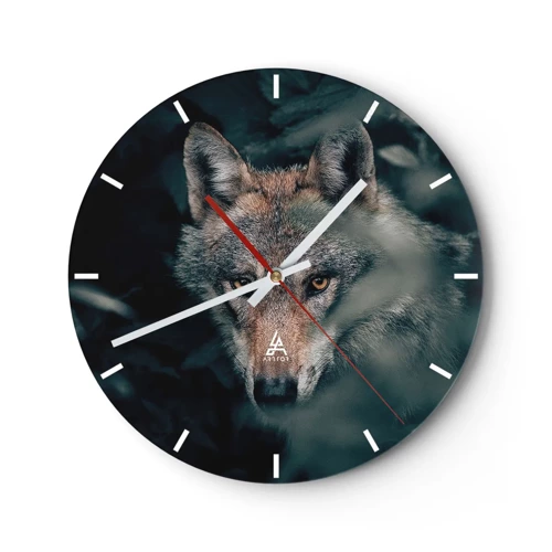 Wall clock - Clock on glass - Hunter - 30x30 cm