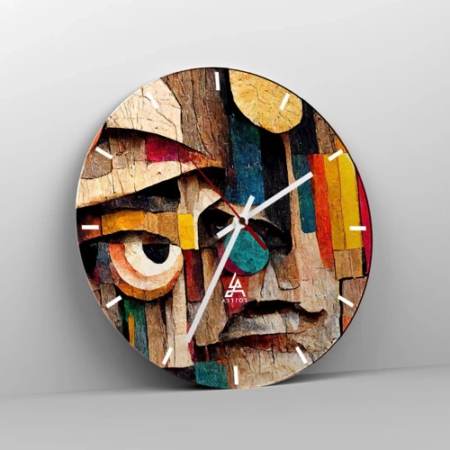 Wall clock - Clock on glass - I Can See You - 30x30 cm