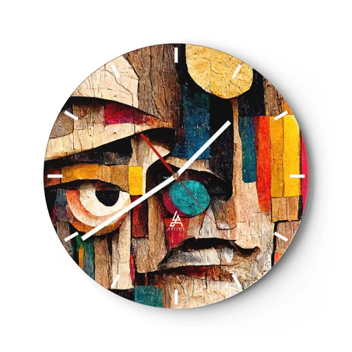 Wall clock - Clock on glass - I Can See You - 40x40 cm