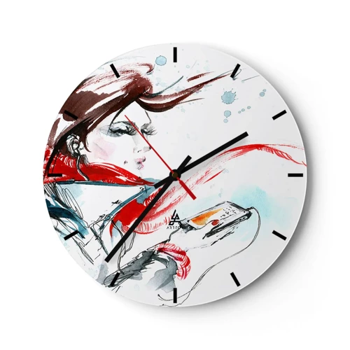 Wall clock - Clock on glass - I Can't Hear the Music - 40x40 cm