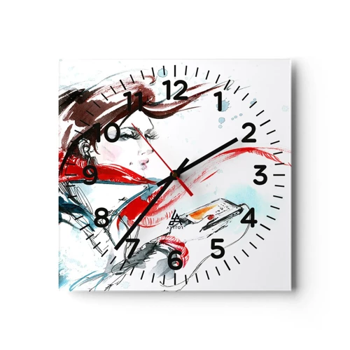 Wall clock - Clock on glass - I Can't Hear the Music - 40x40 cm