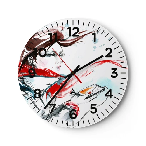 Wall clock - Clock on glass - I Can't Hear the Music - 40x40 cm