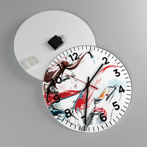 Wall clock - Clock on glass - I Can't Hear the Music - 40x40 cm