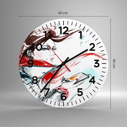 Wall clock - Clock on glass - I Can't Hear the Music - 40x40 cm