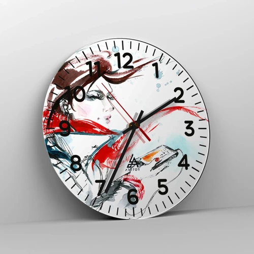 Wall clock - Clock on glass - I Can't Hear the Music - 40x40 cm