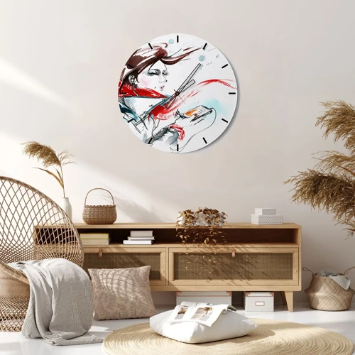 Wall clock - Clock on glass - I Can't Hear the Music - 40x40 cm