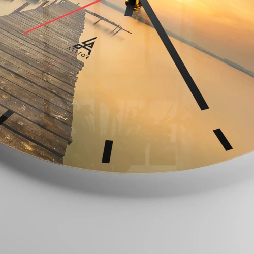 Wall clock - Clock on glass - I Will Open up Golden Sky before You - 30x30 cm