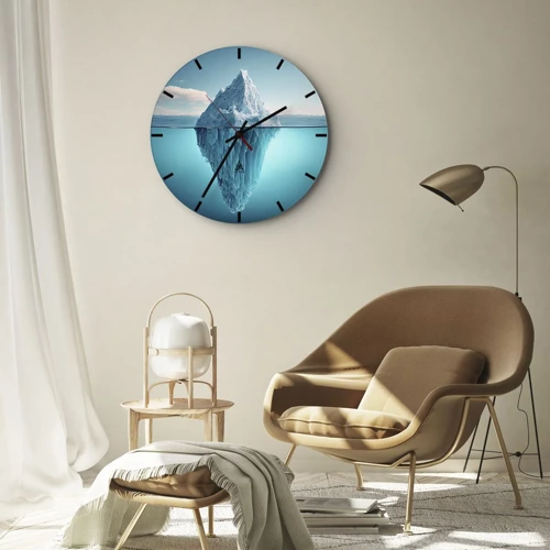 Wall clock - Clock on glass - Ice Queen - 30x30 cm