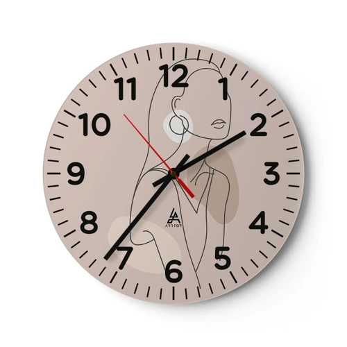 Wall clock - Clock on glass - Icon of Girlhood - 30x30 cm