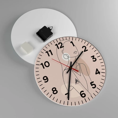 Wall clock - Clock on glass - Icon of Girlhood - 30x30 cm