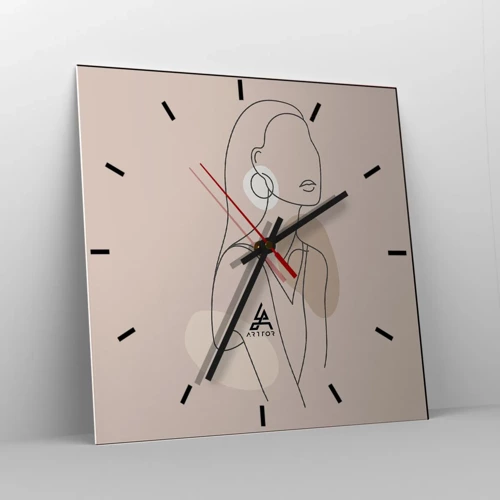 Wall clock - Clock on glass - Icon of Girlhood - 30x30 cm