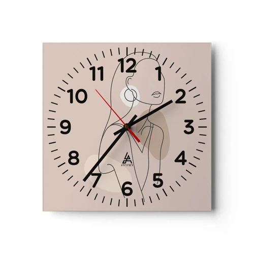 Wall clock - Clock on glass - Icon of Girlhood - 40x40 cm