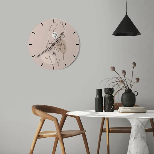 Wall clock - Clock on glass - Icon of Girlhood - 40x40 cm