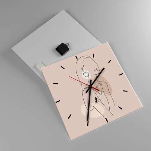 Wall clock - Clock on glass - Icon of Girlhood - 40x40 cm