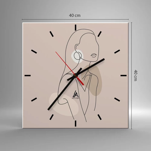 Wall clock - Clock on glass - Icon of Girlhood - 40x40 cm