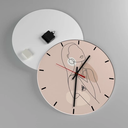 Wall clock - Clock on glass - Icon of Girlhood - 40x40 cm