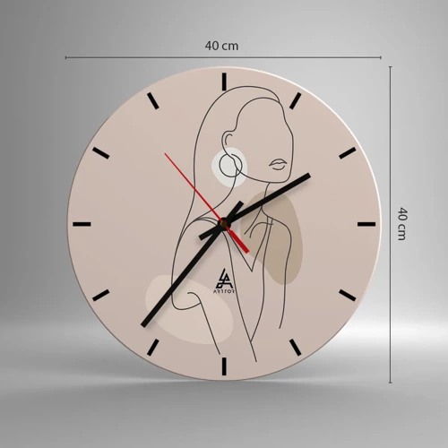 Wall clock - Clock on glass - Icon of Girlhood - 40x40 cm