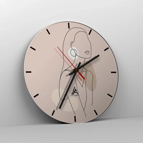 Wall clock - Clock on glass - Icon of Girlhood - 40x40 cm