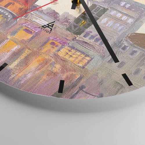 Wall clock - Clock on glass - Icons of Paris - Moulin Rouge - 30x30 cm