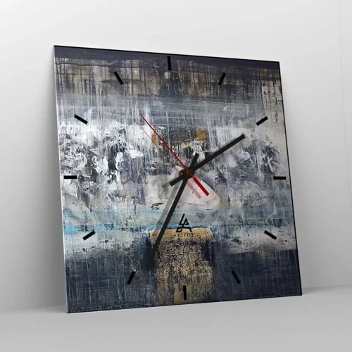 Wall clock - Clock on glass - Icy Path - 30x30 cm