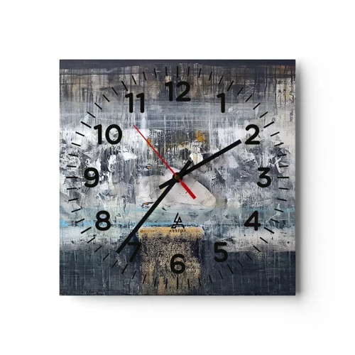 Wall clock - Clock on glass - Icy Path - 40x40 cm