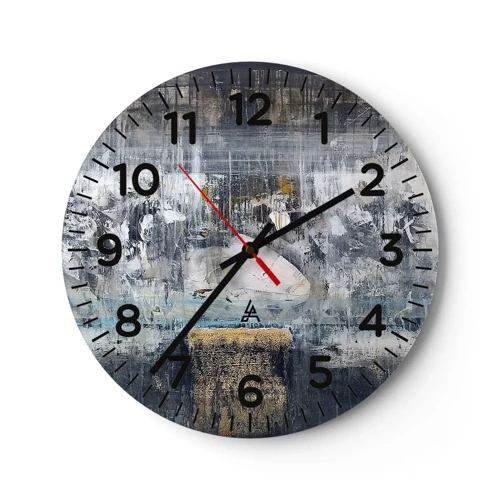 Wall clock - Clock on glass - Icy Path - 40x40 cm
