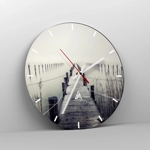 Wall clock - Clock on glass - Immerse Yourself in Peace - 30x30 cm