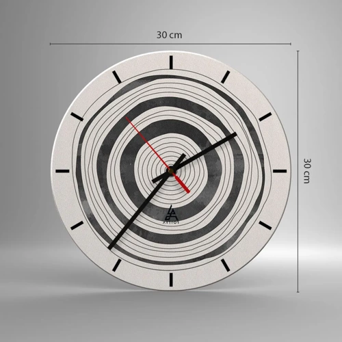 Wall clock - Clock on glass - Important What's in Between - 30x30 cm
