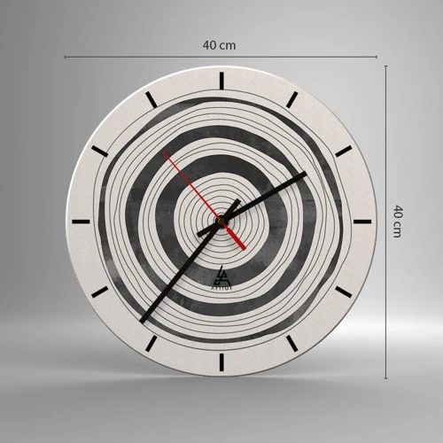 Wall clock - Clock on glass - Important What's in Between - 40x40 cm