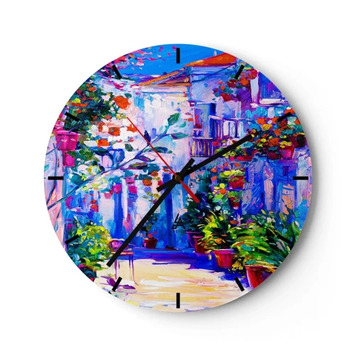 Wall clock - Clock on glass - Impression - Italian Alley - 30x30 cm