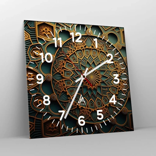 Wall clock - Clock on glass - In Arabic Style - 30x30 cm