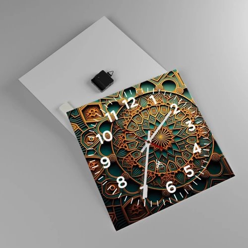 Wall clock - Clock on glass - In Arabic Style - 40x40 cm