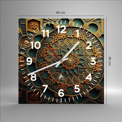 Wall clock - Clock on glass - In Arabic Style - 40x40 cm