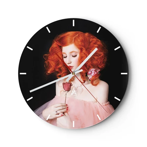 Wall clock - Clock on glass - In Baroque Style - 30x30 cm