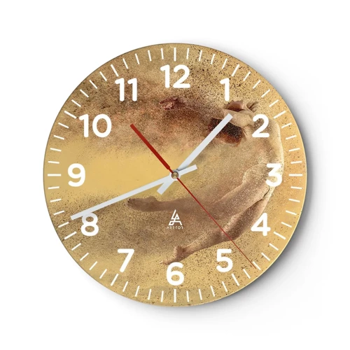 Wall clock - Clock on glass - In Dancing Exaltation - 30x30 cm