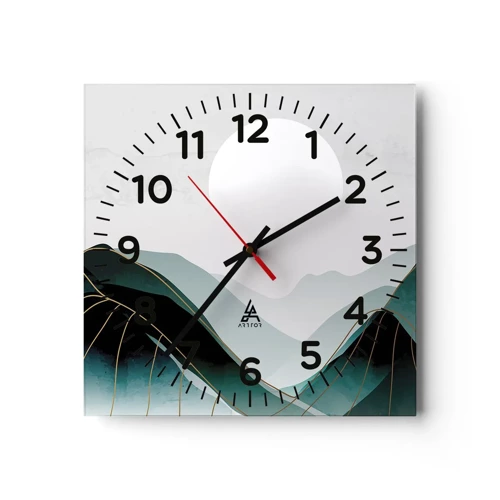 Wall clock - Clock on glass - In Full Majesty - 30x30 cm