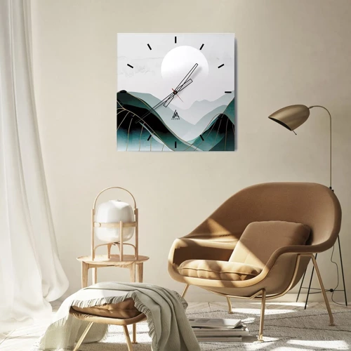 Wall clock - Clock on glass - In Full Majesty - 30x30 cm