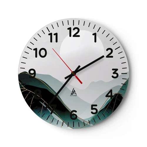 Wall clock - Clock on glass - In Full Majesty - 30x30 cm