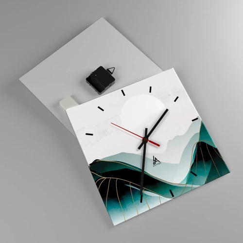 Wall clock - Clock on glass - In Full Majesty - 30x30 cm