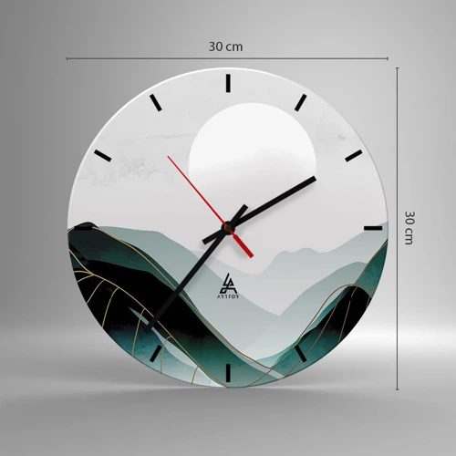 Wall clock - Clock on glass - In Full Majesty - 30x30 cm