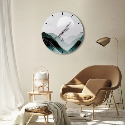 Wall clock - Clock on glass - In Full Majesty - 30x30 cm